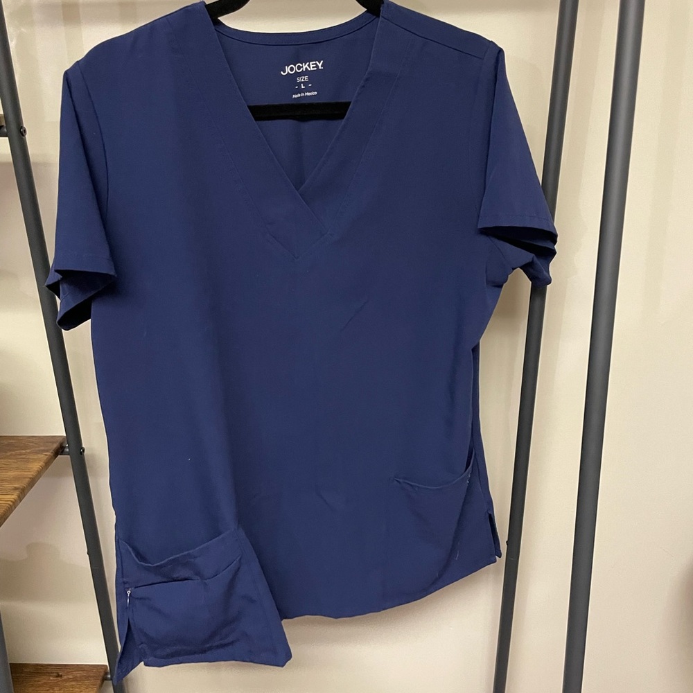 Jockey scrub top. Size large. Navy blue.